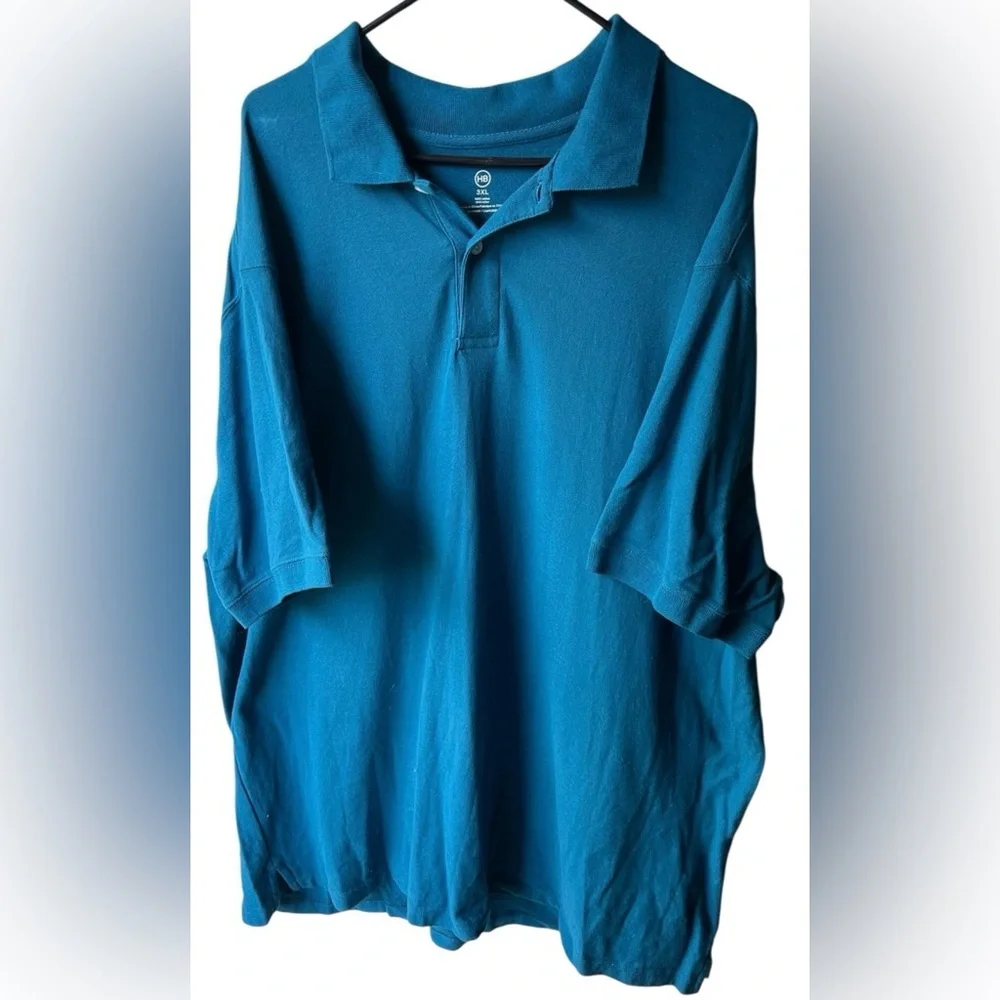 HB‎ Men’s 3XL Teal Polo Shirt 100% Cotton Casual Classic Fit
